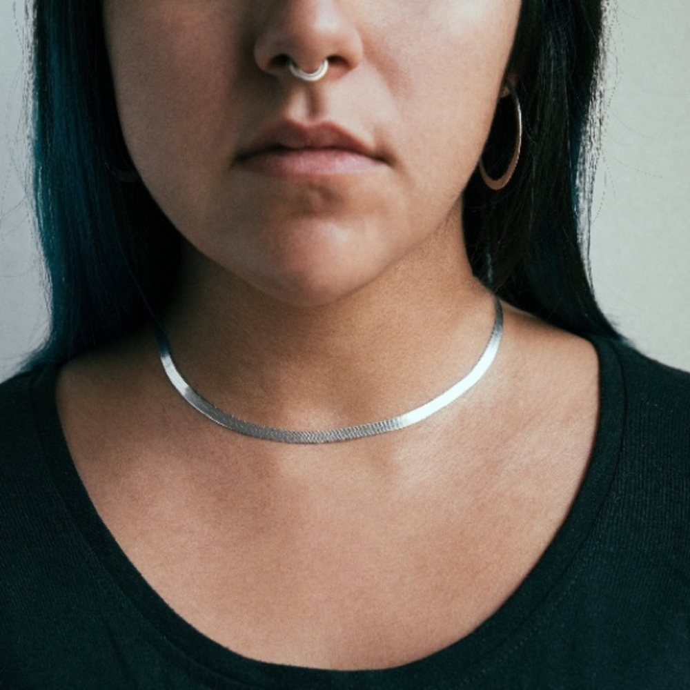 Silver snake chain necklace